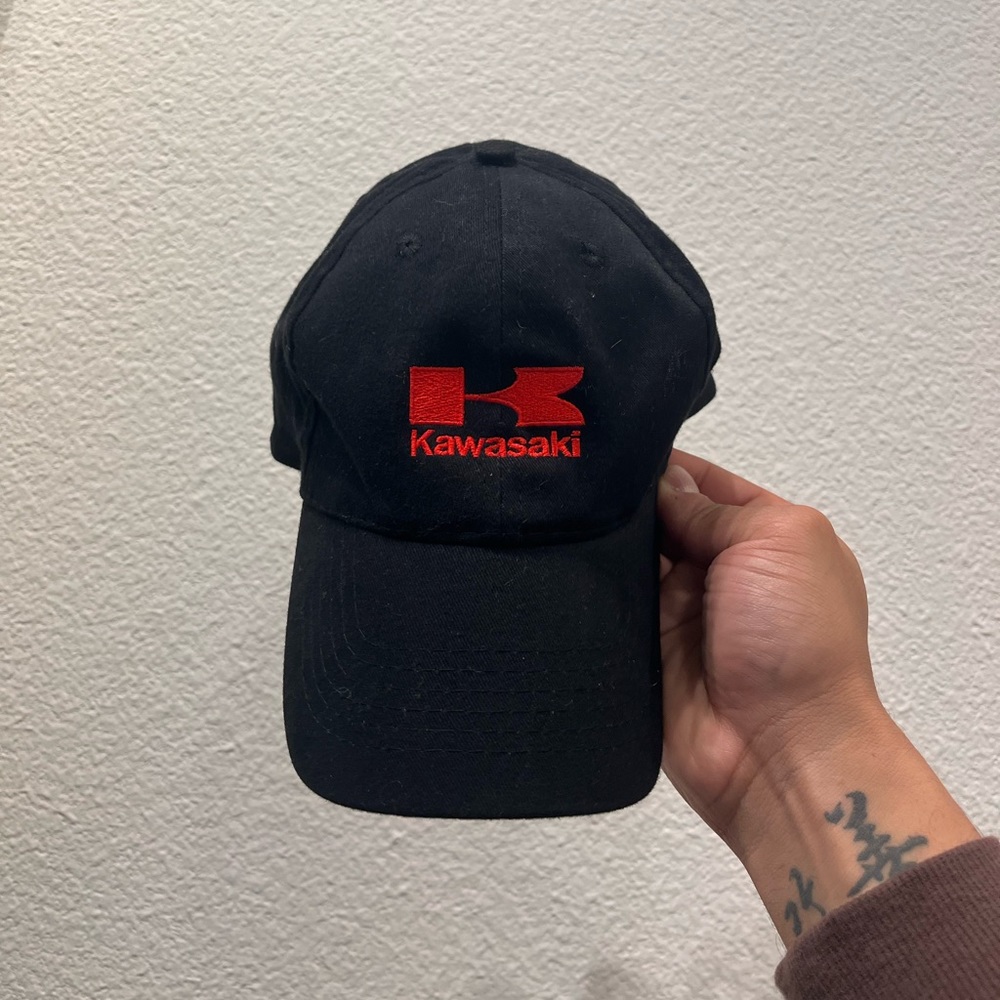 Kawaski Velcro Black Baseball Cap